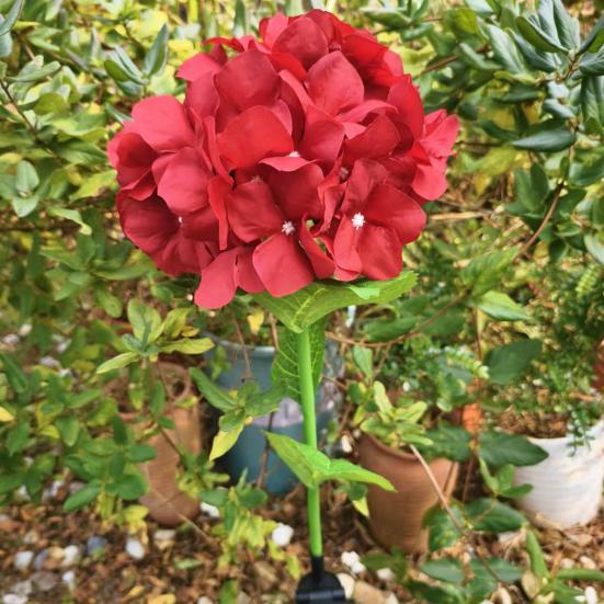 Fairy Hydrangea Light, LED Solar Powered Outdoor Garden Stake Lights  Artificial Hydrangea Flower Light for Path Yard Walkway Patio