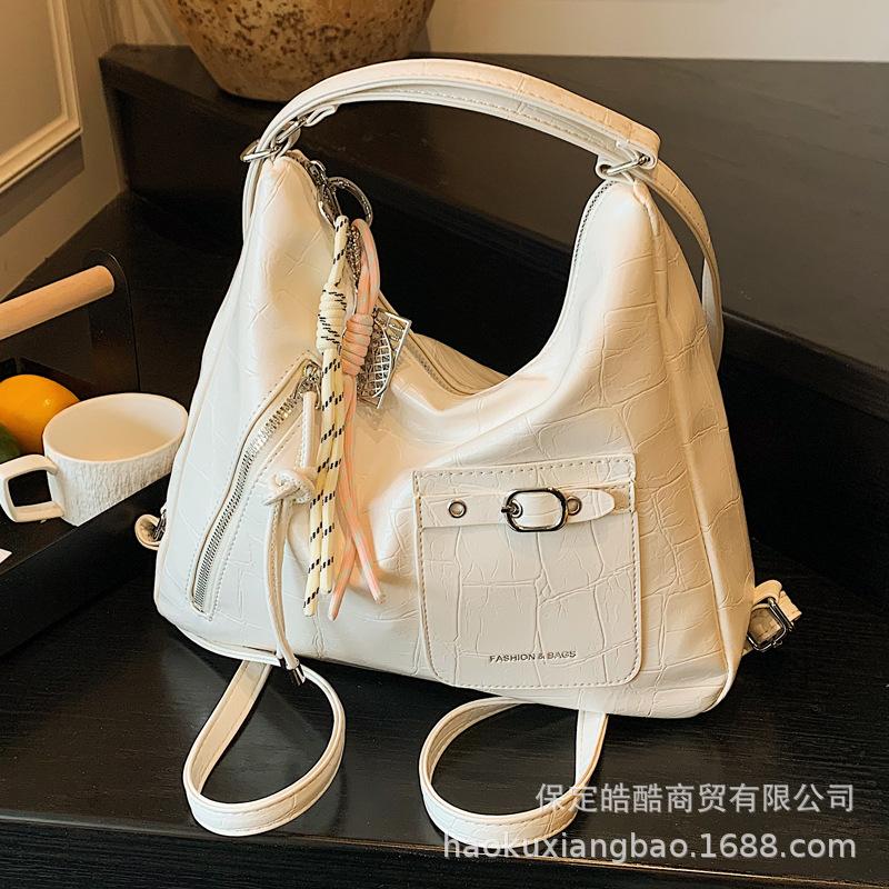 

Premium backpack women s 2025 new bag women s shoulder bag large capacity tote bag multi-functional messenger bag белый