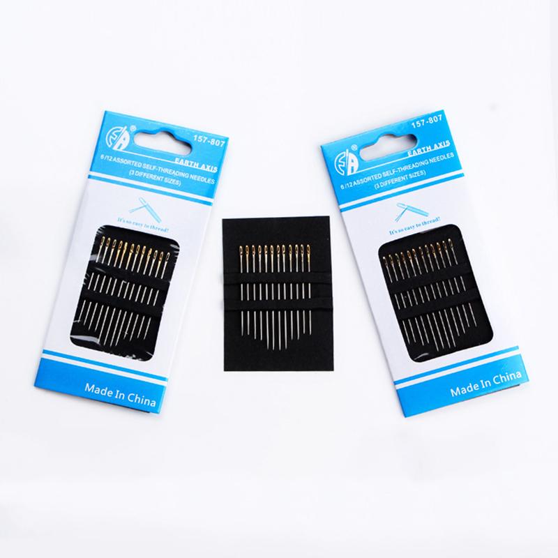 12pcs Needles Multi-size Side Opening Stainless Steel Darning Sewing Blind Needle DIY Sewing Needle