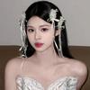1 Pair White Bride Hairpin Stylish Wedding Headdress French Style Bridal Hair Clip  Hair Accessories