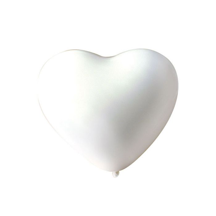 Ballons de baudruche gonflables Blanc Coeur (x10)