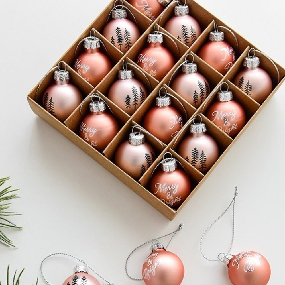 Hanging Glass Christmas Ball Ornaments Painted Christmas Spheres Pendant  Xmas Tree Decoration