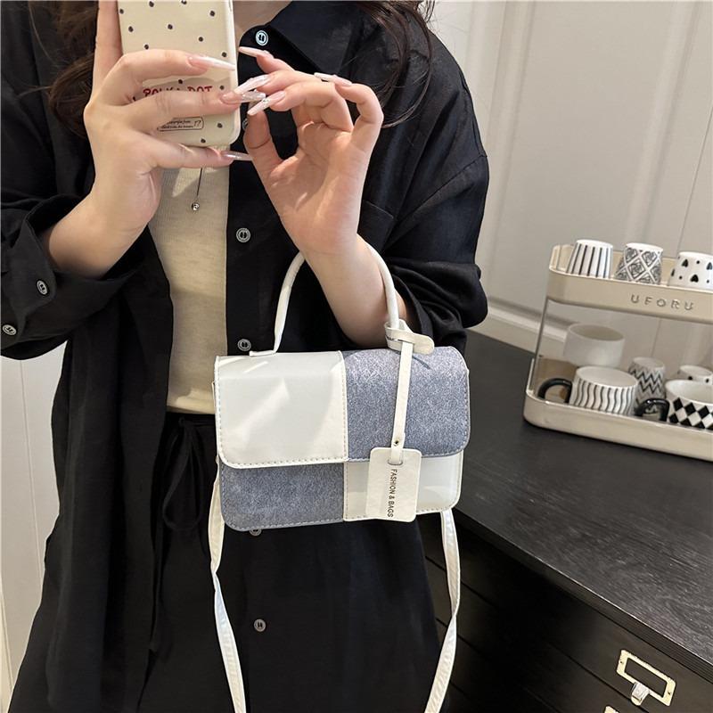 New Splicing Contrasting Colors, Advanced Texture Temperament, Portable Shoulder Messenger Bag, Commuter Versatile Woman