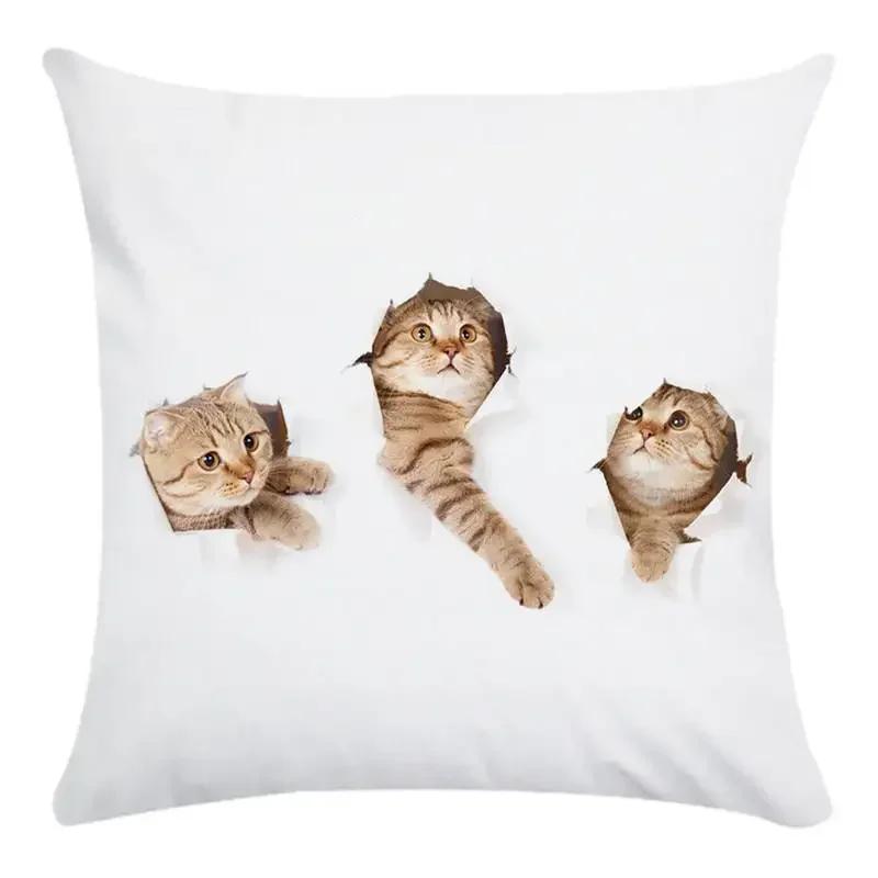 Animal Cute Cat Decorative Pillows Case Super Soft Print Cushion Cover  Living Room Decoration Accessories Home Decor for Chair