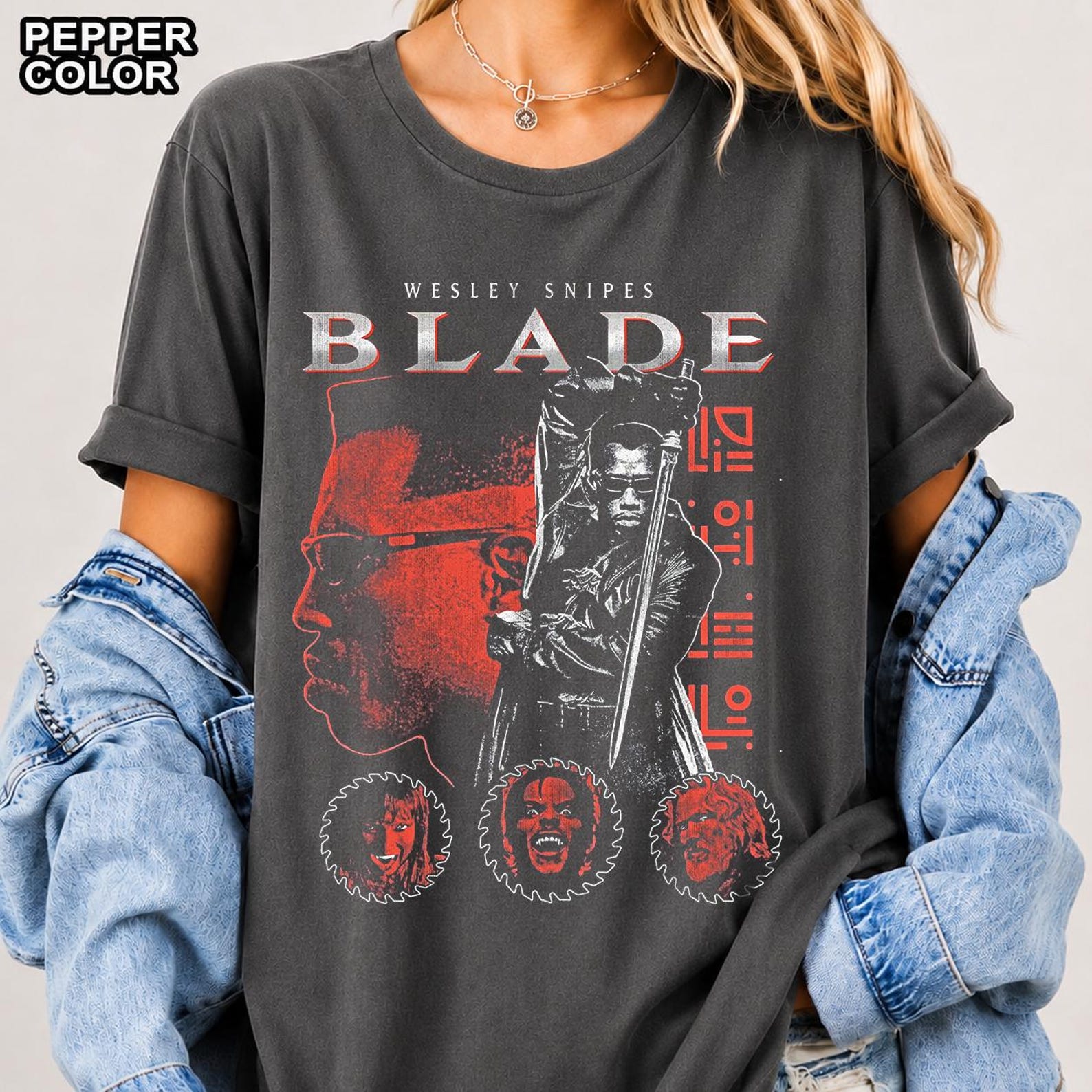 Blade T-Shirt: 90s Retro Action Horror Movie Shirt, Comfort Colors, Bella & Canvas, Gildan Tee and SweaT-Shirt FD S