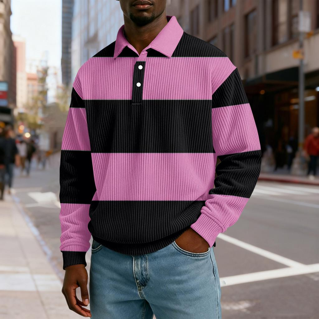 Ανδρικό Casual Χαλαρό, εφαρμοστό Τοπ Κουμπιά, Κολάρο με Κούμπωμα Μακριά Μανίκια