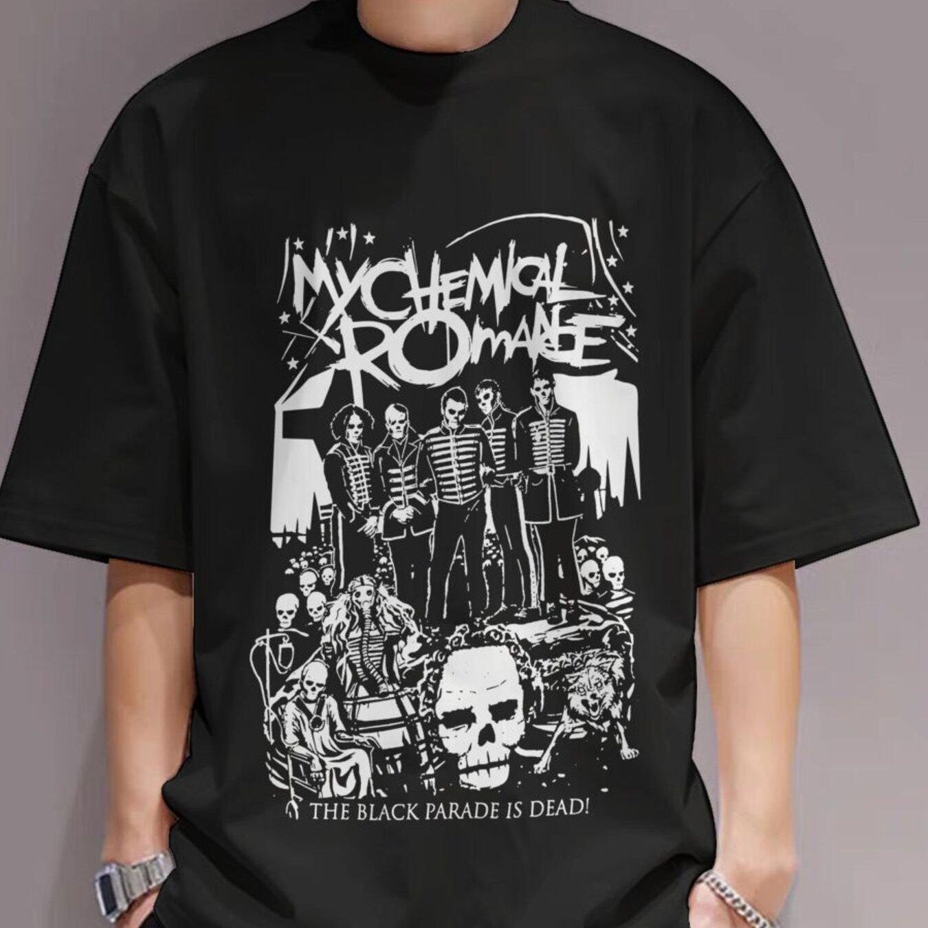 

Мужская футболка MCR My Chemical Romance Dead Parade Модная Эмо Рок Футболка Четыре Сезона Новый Стиль Унисекс Повседневная Футболка M