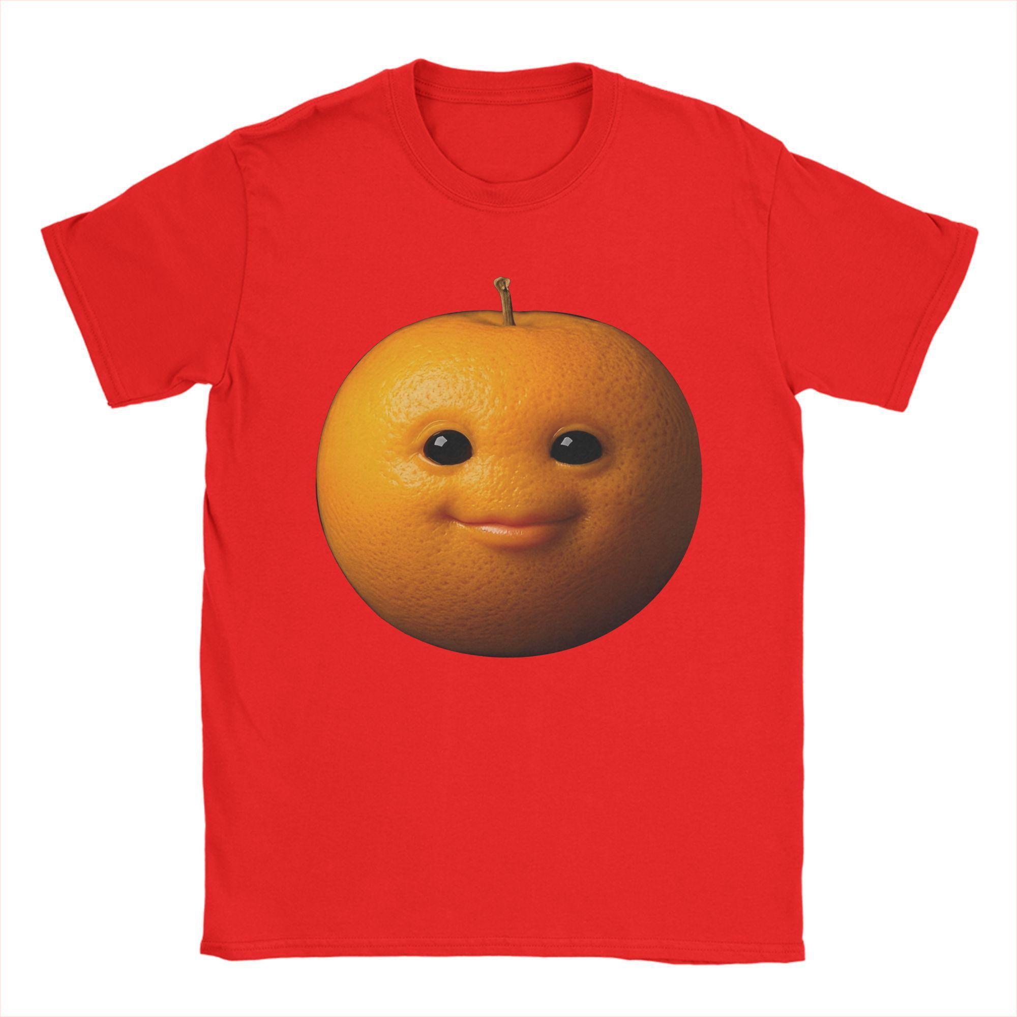 

Vintage T-Shirt Beach Funny Silly AI Orange Gen Z Meme BrainRot Humor Novelty T Shirts Cotton Print Short Sleeve Top Tees S