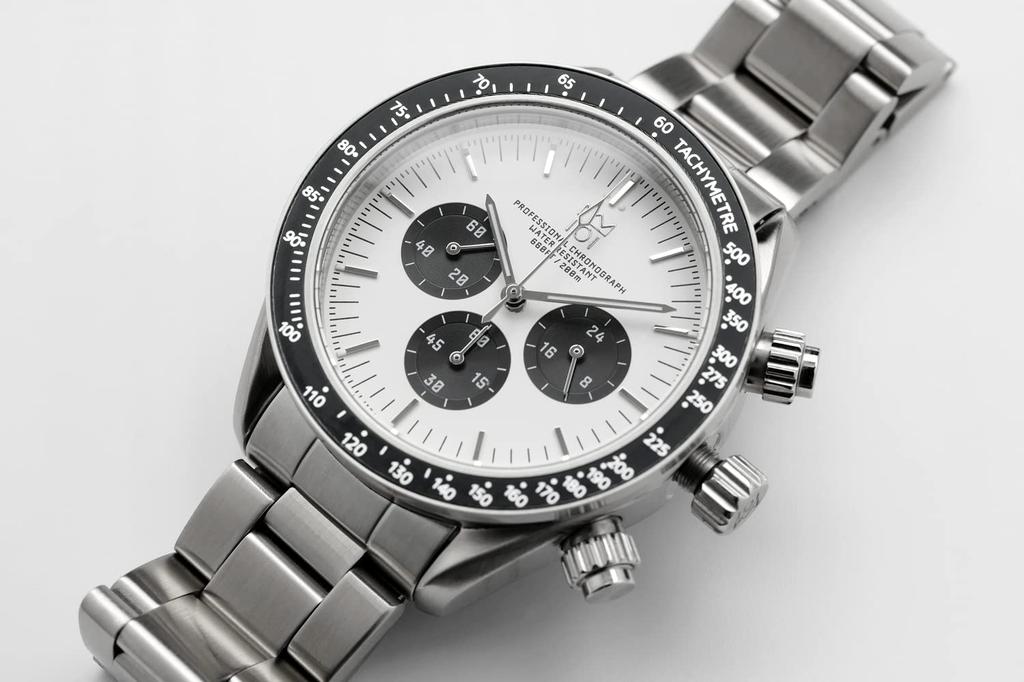 [HYAKUICHI 101] No.12 Hyakuichi Diver's Chronograph Watch, Men's, No Date, White Panda