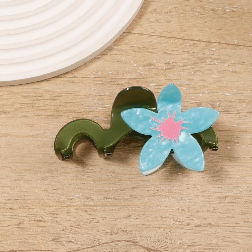 Colorful Flower Hair Claw Hairpin Acetate Shark Clip Personalized Large Hair Clip Girls