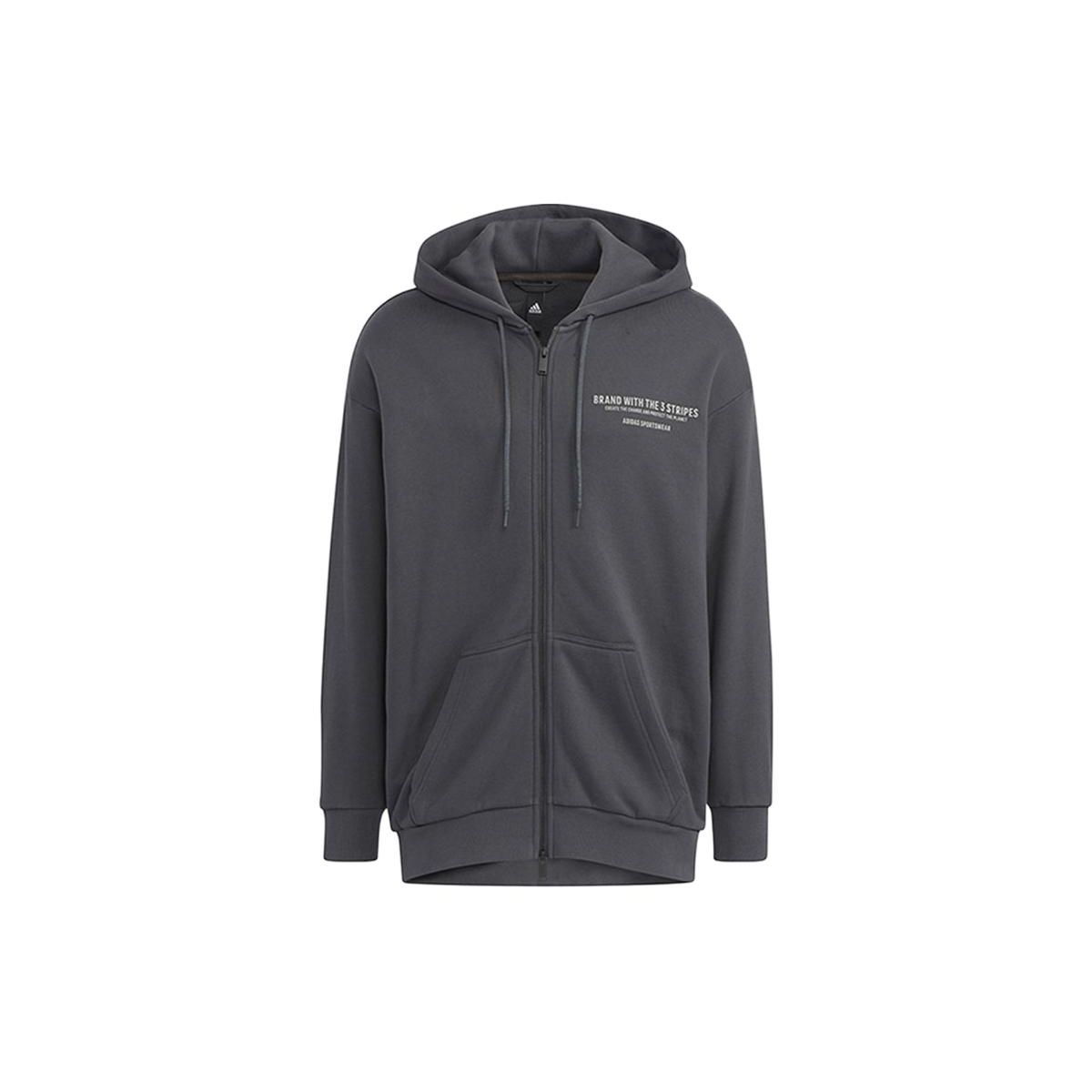 adidas Men s Gray Alphabet Printing Drawstring Pullover Hoodie HZ7028 L