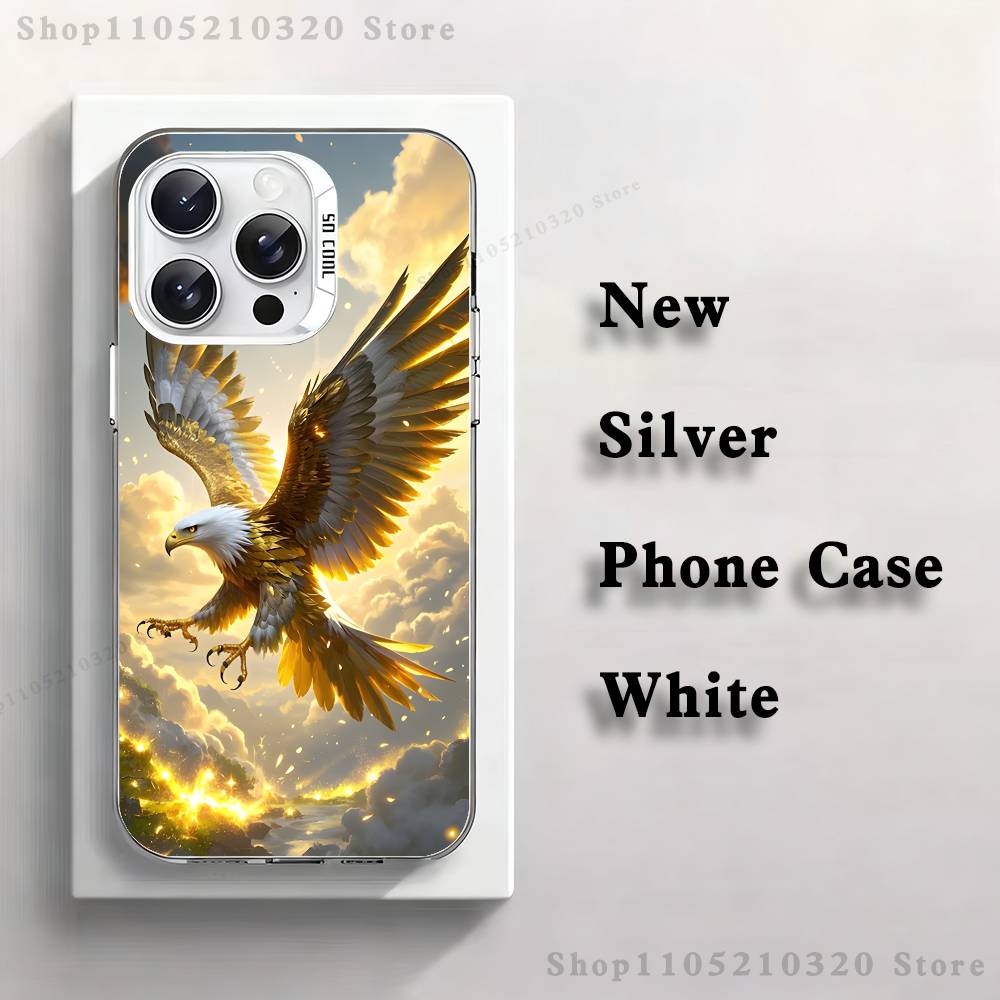 Cool Animal Eagle Art Phone Case For iPhone 17,16,15,14,13,12,11,Pro,Max,Plus,E,Air,Mini White Tpu Cover