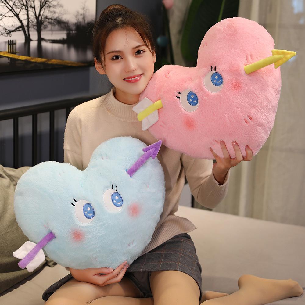 Creative Arrow Through The Heart Throw Pillow Love Shape Plush Toy Pink Love Cushion Confession To Give Girls Birthday Gifts