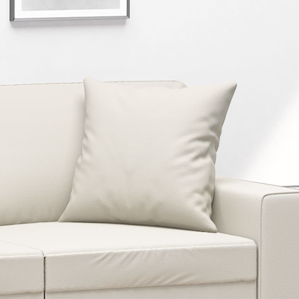 Decorative Cushions 2 pcs. Cream 40x40 cm Faux Leather