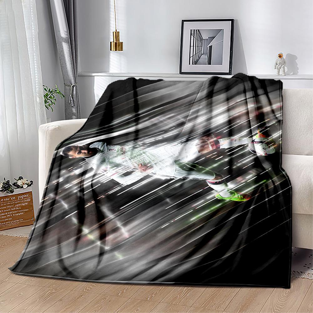 Soccer Player Action Blanket Soft & Cozy Suitable for Office Chair Office Seaside for All Occasions Modern Style Best Holiday Gift for Friends Family