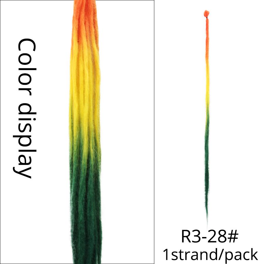Estensioni Dreadlock fatte a mano al 100% Moda Reggae Capelli 20 pollici Morbidi Dreadlock all'uncinetto Trecce Capelli Ombre Colore 5 Pz / lotto