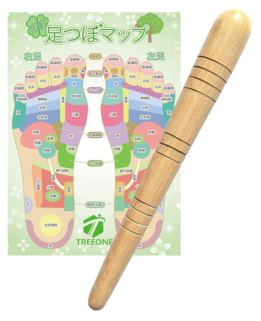 TREEONE Acupressure Massage Professional Foot Massager Stick, Wooden, Pressurized, Grade,