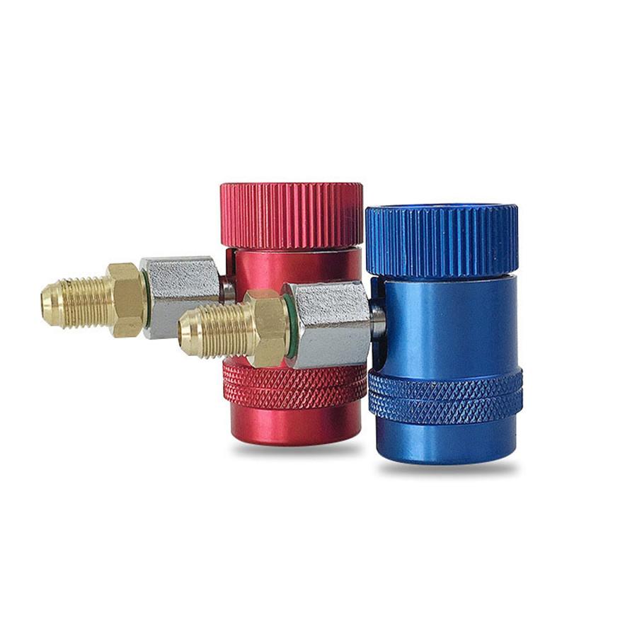 2 stk Bil Erstatt A/C Klimaanlegg Hurtigkobling Kobling Adaptersett for R1234YF