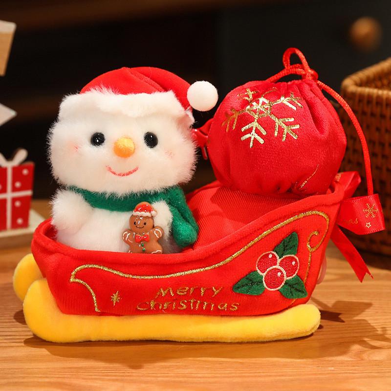 Claus Christmas Santa Snowman Penguin Sled Plush Doll Pendant Toy Children