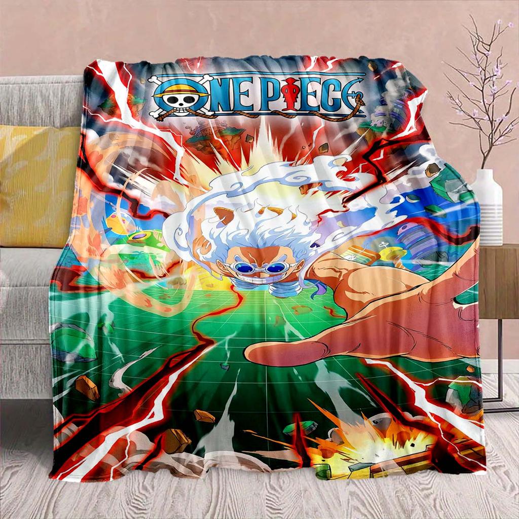 One Piece Anime Flannel Blanket - Soft Warm Perfect for Sofa, Bedding Camping Travel Office Home Decor 