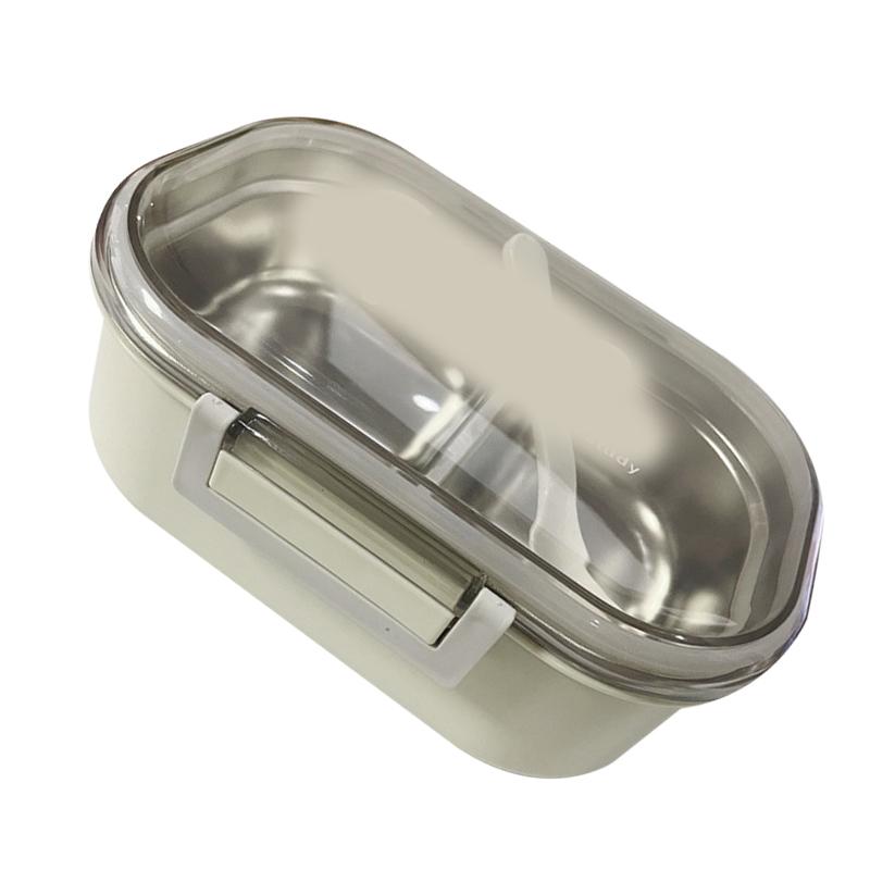 Stainless Steel Lunch Box Korean Style 2 Compartment Bento Box Metal Food Container for Kids Adults