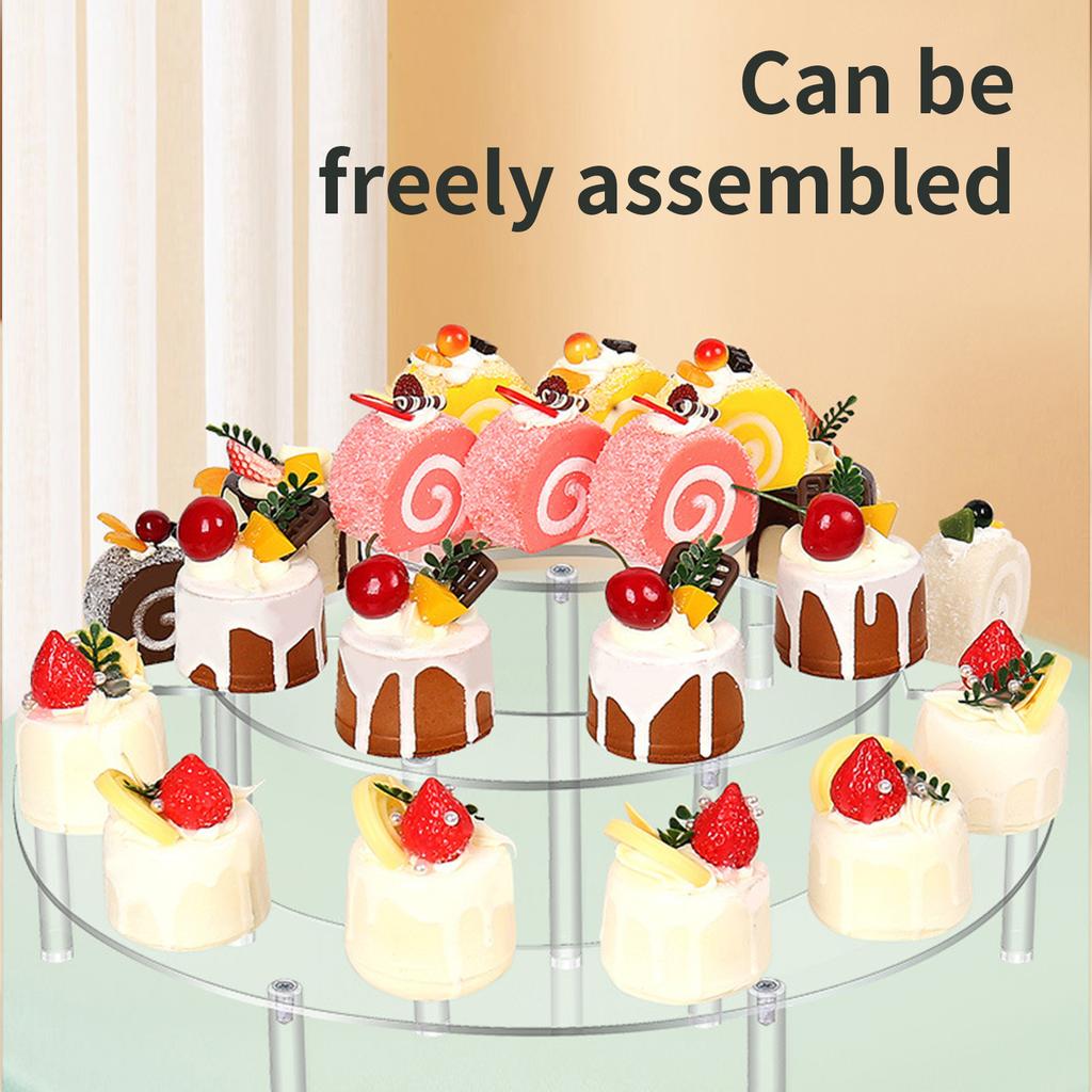 3 Tiers Acrylic Display Risers Storage Stand for Perfume Cupcake Figures and Desserts Home Decoration Organizer