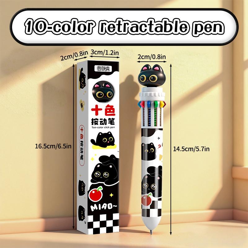 

10 Color Ballpoint Pen Neutral Pen Big Head Pen For Kids Students Stationery Present For Kids Stationery Supplies