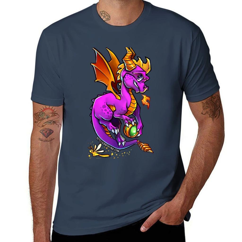 Purple Dragon With Green Orb Ima863 Tshirt Big Size Short Sleeve Casual Top