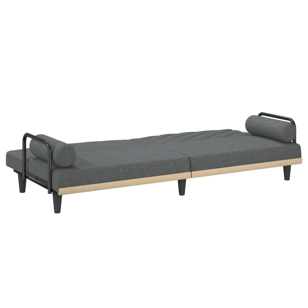 Vidaxl Foldable Sofa With Armrests, Dark Grey, Upholstered