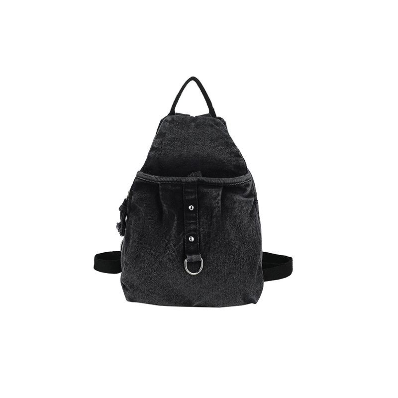 Schoolbag Retro Washed Denim Cloth Messenger Bag Casual Fashion Student Trendy Cool Backpack Outdoor Travel Commuter Bag