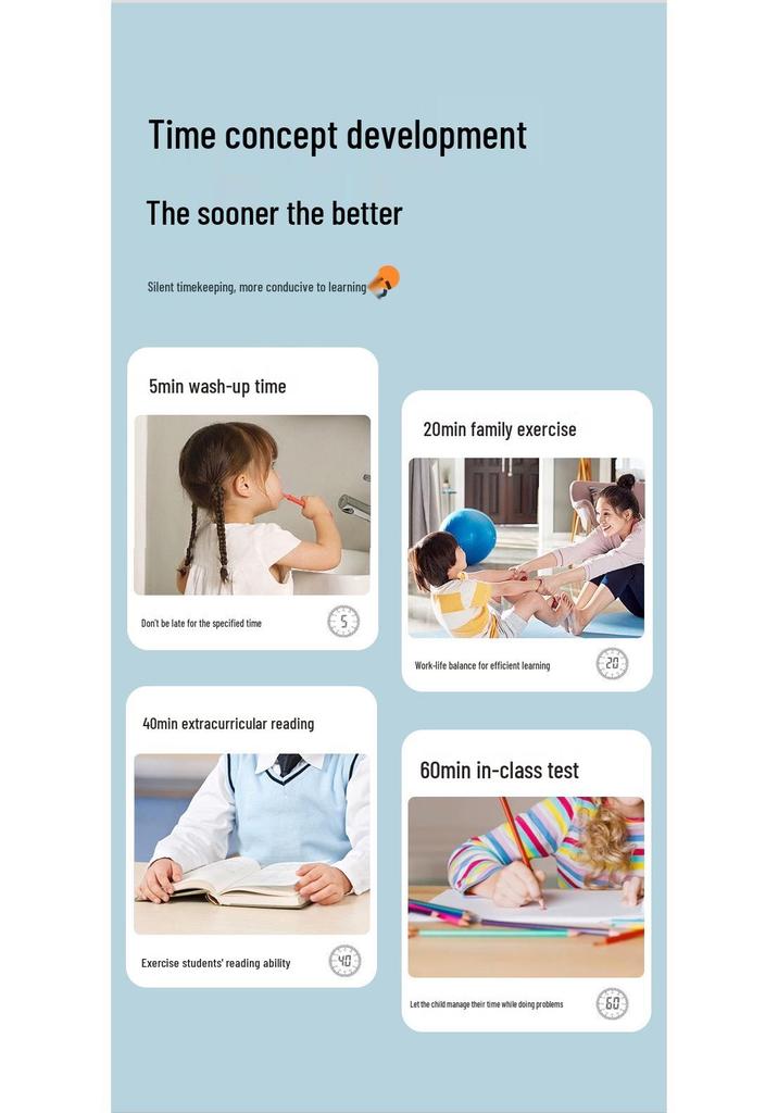 Timer Visivo e Sveglia per Bambini: Un Gestore del Tempo per l'Autodisciplina e l'Apprendimento