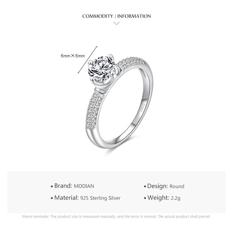 Modian Real 925 Sterling Silver Round Ten Hearts Arrow CZ Classic Finger Rings For Women Luxury Wedding Fine Jewelry Accessories