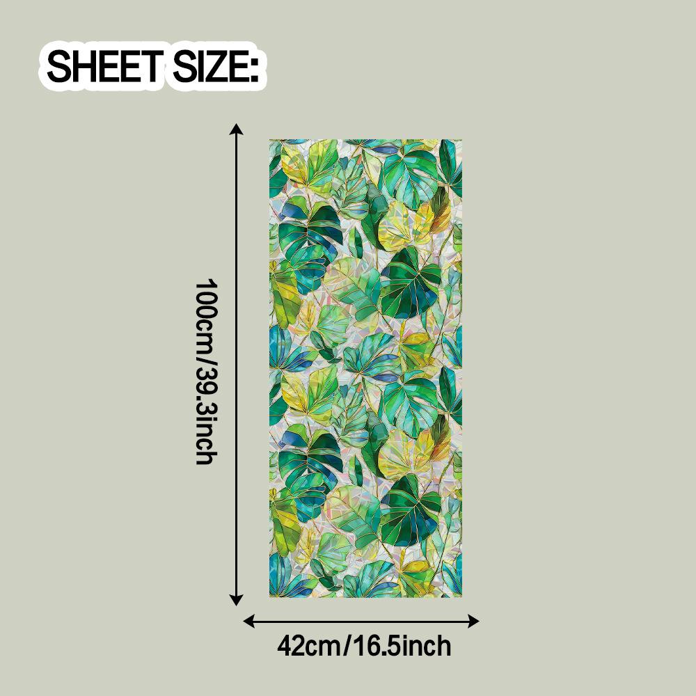 

Глянцевая лазерная тропическая зелень лист гостиная дом стекло декоративное украшение электростатическая клейкая наклейка 42*100cm