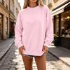 Women's Casual Versatile Color Block Pullover Sweatshirt with Polka Dot Print
