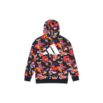 Cny Gfx Hoodie With All-Over Print Men Tops Crimson GQ8838