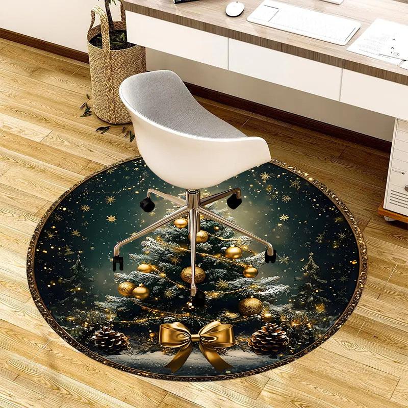 

1pc Carpet Chair Mats Golden Christmas Tree Decorations Perfect for Decorating Chairs, Polyester Carpet, for Living Room.YDT650 80cm by 80cm