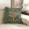 Luxurious Fabric Throw Pillow Cover with Detailed Embroidery,Pillowcase Gift for Modern Homes Soft Comfortable Fabric