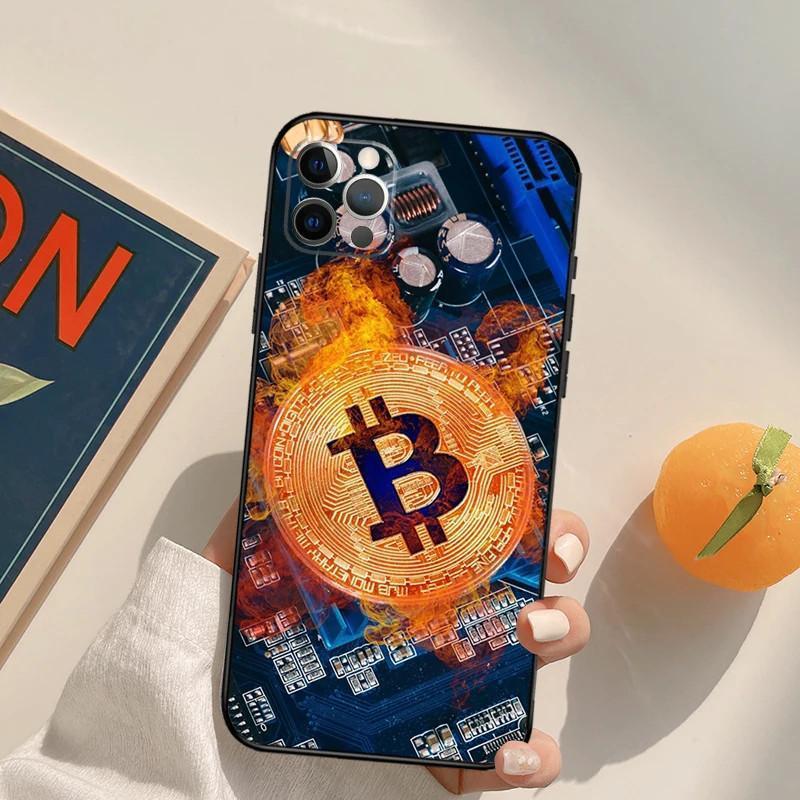 Applicable To Apple Iphone15Plus Mobile Phone Case, Bitcoin Btc Mobile Phone Case, Painted And Anti-Drop Huawei Three
