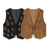 Za Autumn New Women's Clothing Zr European and American Style Beaded Embroidery Velvet Texture Effect Vest 4344621 800