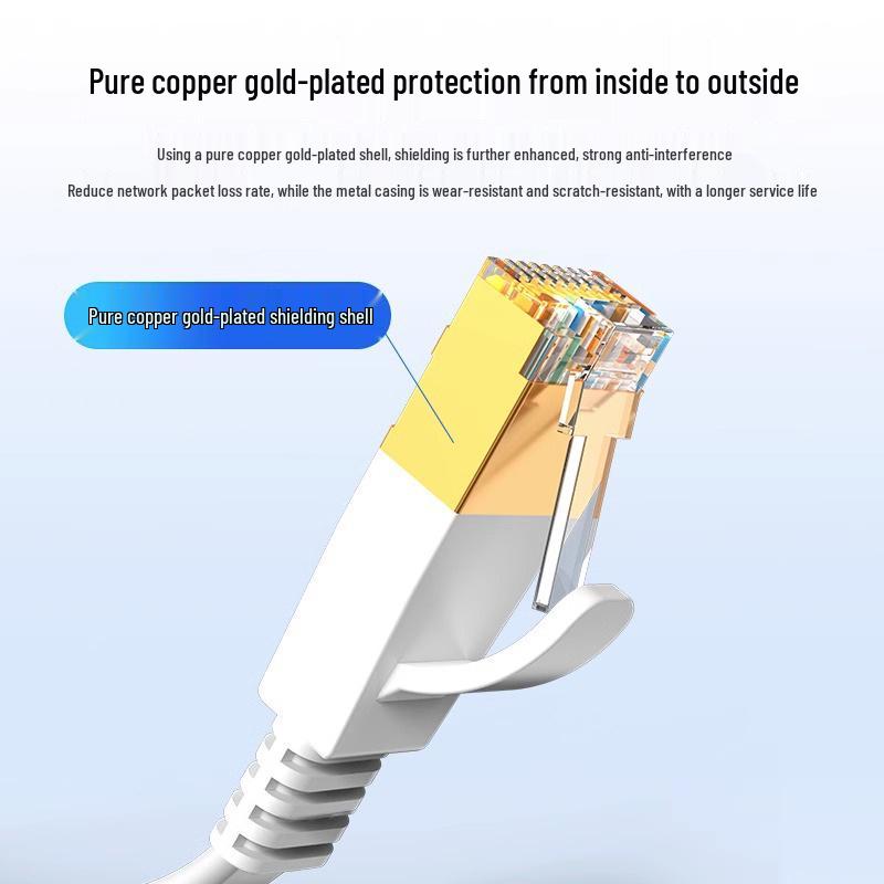 Category 6 Flat Copper-Clad Aluminum Gigabit Unshielded High-Speed Network Cable, Over 30m