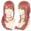 Peluca Cosplay Makima de Chainsaw Man Trenza Rosa Cabello Sintético Largo y Suave Para Fiesta de Halloween