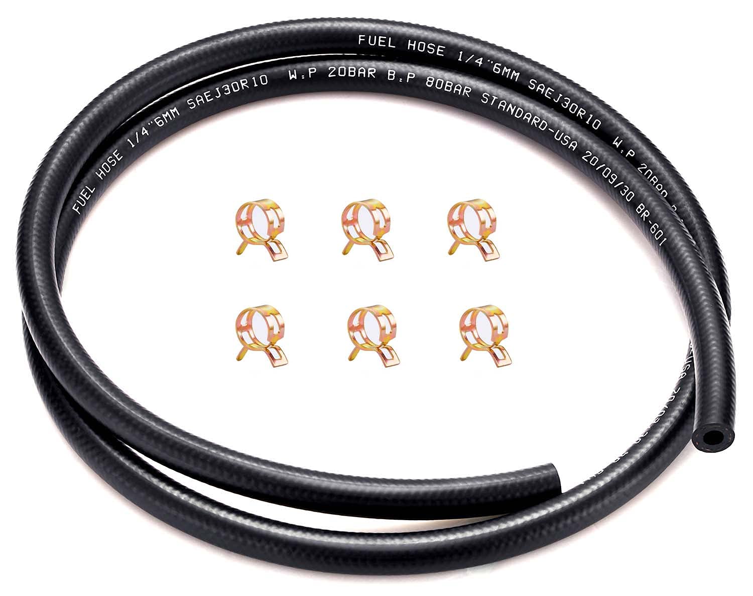 

Pronese Fuel Hose, Inner Diameter 0.2 inch (6 mm), Gasoline Hose, 3 Layer Pipe, Inner diameter 6mm чёрный