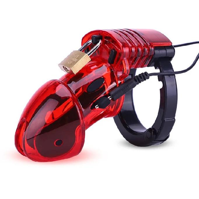 Male Chastity Device Super ABS Electric Shock Pulse Chastity Cage for Men Adult Bondage Toys