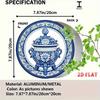 Vintage Blue White Porcelain Floral Metal Sign 7.8 Inch Round Rustproof Wall Decor For Cafe Beach Home Plate Art
