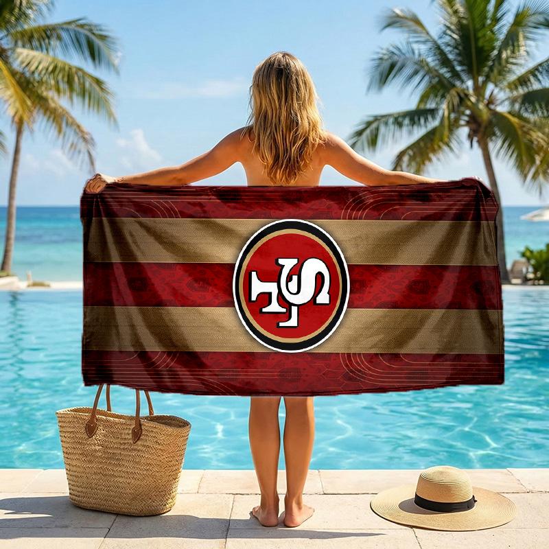 Asciugamano da Spiaggia alla Moda San Francisco 49ers Asciugamano Portatile Morbido ad Asciugatura Rapida per Nuoto Campeggio Vacanze