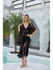 European & American Water-Soluble Embroidery Sexy Beach Cover-Up Shirt Dress for Women