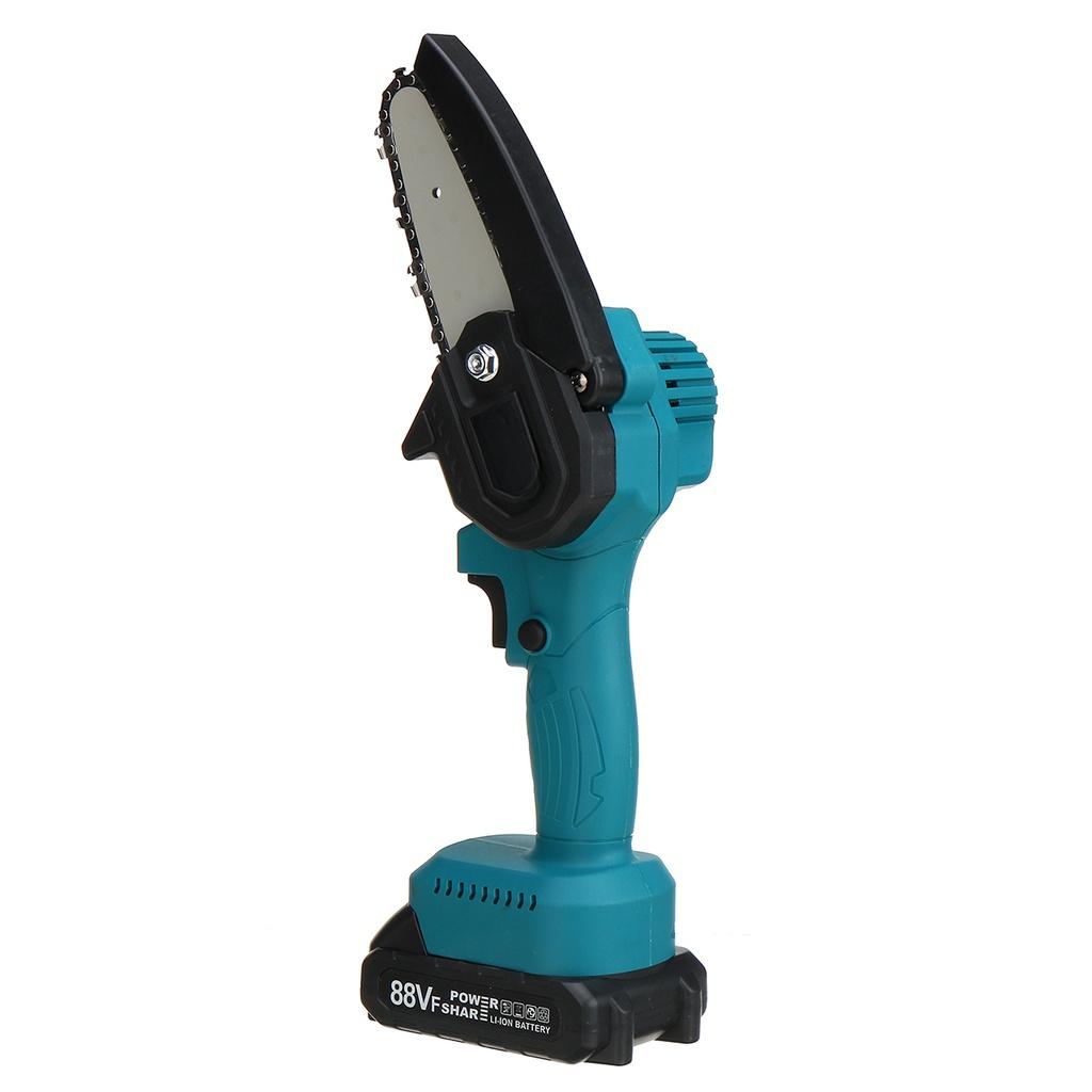 Mini 1200W 4 Zoll Elektro-Kettensäge Elektrische Kettensäge mit 2 Stück Lithium-Batterie Holzbearbeitung Astsäge Einhand-Gartengerät