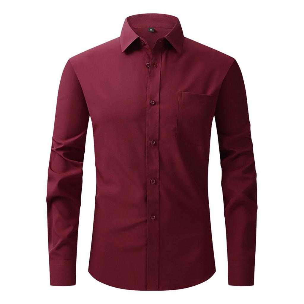 Vierseitiges Stretch-Hemd für Herren, Business-Casual-Langarmshirt