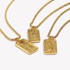 E.B.belle Stainless Steel Tarnish Free Jewelry Tarot Necklace Star Moon Rose Sun Design Pendant Waterproof Necklaces For Women