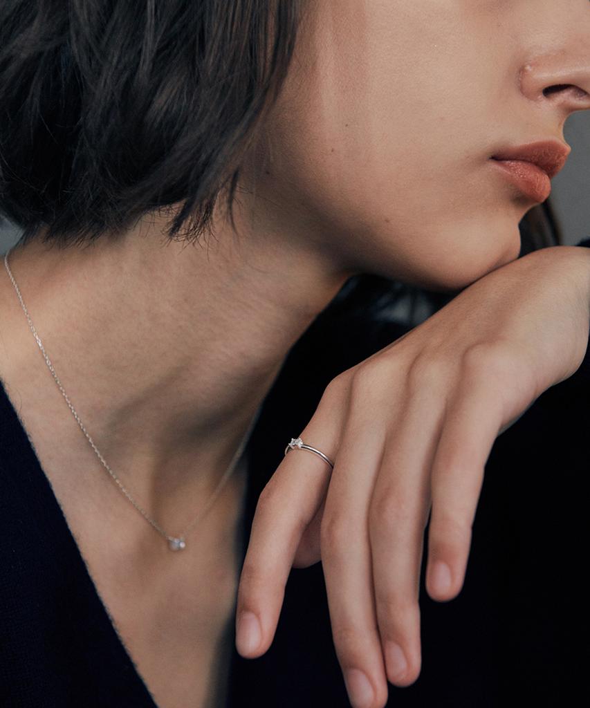 Verte [925 Silver] Cinq.Silver.233 / Carre Dew Ring